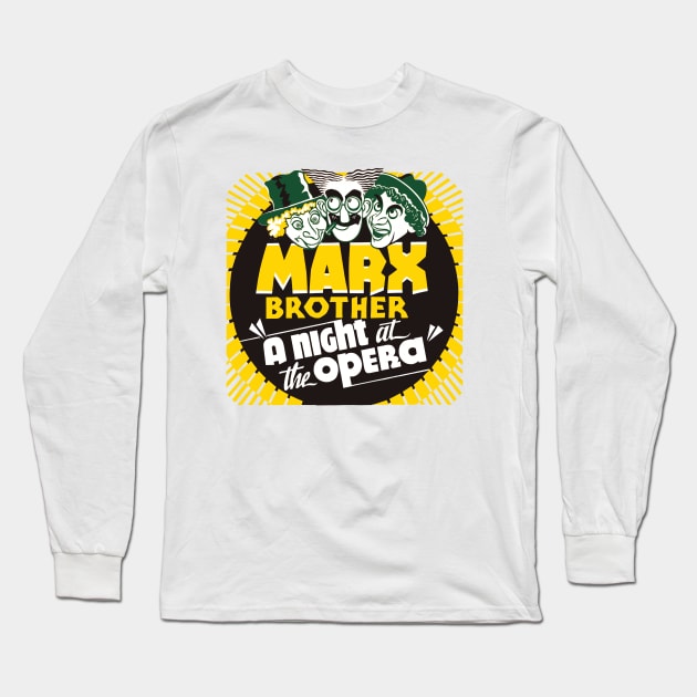 The Marx Brothers in A Night at the Opera Long Sleeve T-Shirt by MovieFunTime